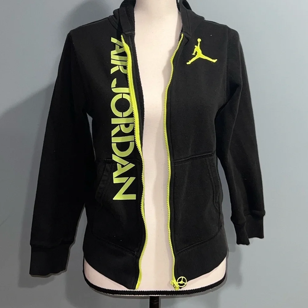 Jordan- Black hooded zip up jacket